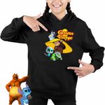 Fashion, accesorii si bijuterii - Copii - Imbracaminte copii - Pulovere si hanorace copii - Hanorac Copii Fete Curiosul George Bluey Super Pisicute Robogobo, negru, marime XS Copii - Infinity.ro