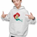 Fashion, accesorii si bijuterii - Copii - Imbracaminte copii - Pulovere si hanorace copii - Hanorac Copii Baieti Mica Sirena Baby Flounder Ariel Little Mermaid, alb, marime XS Copii - Infinity.ro