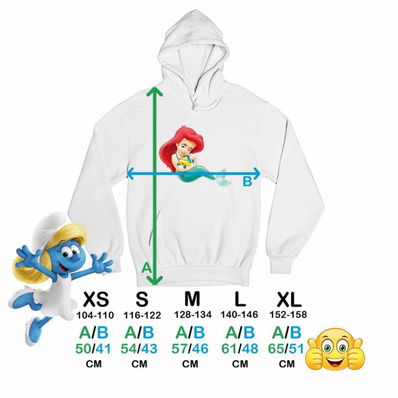 Fashion, accesorii si bijuterii - Copii - Imbracaminte copii - Pulovere si hanorace copii - Hanorac Copii Baieti Mica Sirena Baby Flounder Ariel Little Mermaid, alb, marime XS Copii - Infinity.ro