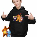 Fashion, accesorii si bijuterii - Copii - Imbracaminte copii - Pulovere si hanorace copii - Hanorac Copii Baieti Sclipi Ghem Kion Garda Felina Super Pisicute, negru, marime XS Copii - Infinity.ro