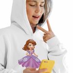 Fashion, accesorii si bijuterii - Copii - Imbracaminte copii - Pulovere si hanorace copii - Hanorac Copii Fete Sofia Intai Alearga Vesela, alb, marime M Copii - Infinity.ro
