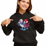 Fashion, accesorii si bijuterii - Copii - Imbracaminte copii - Pulovere si hanorace copii - Hanorac Copii Fete Paienjenel Tralalero Tralala Fantoma Paianjen Brainrot, negru, marime M Copii - Infinity.ro