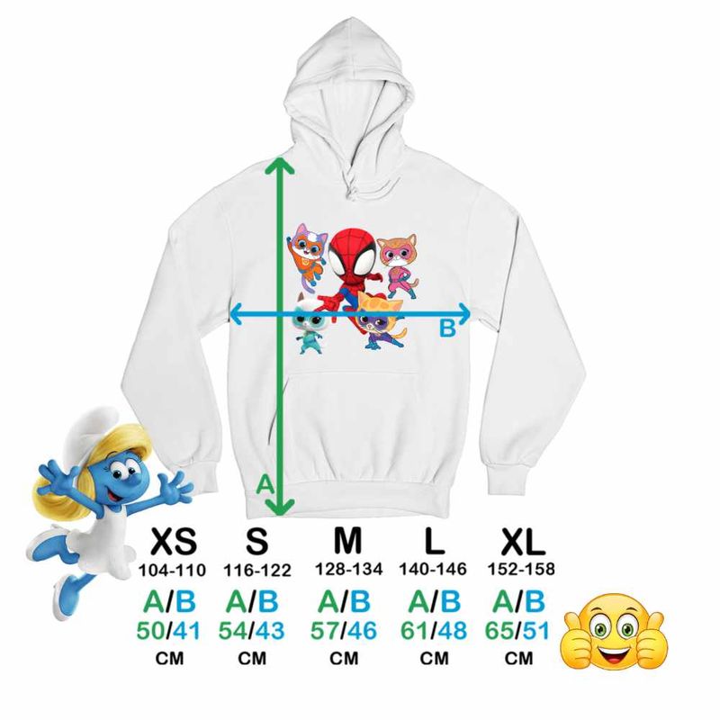 Fashion, accesorii si bijuterii - Copii - Imbracaminte copii - Pulovere si hanorace copii - Hanorac Copii Fete Super Pisicute Paienjenel, alb, marime XS Copii - Infinity.ro