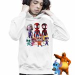 Fashion, accesorii si bijuterii - Copii - Imbracaminte copii - Pulovere si hanorace copii - Hanorac Copii Baieti Paienjenel Spin Fantoma Super Pisicute, alb, marime L Copii - Infinity.ro