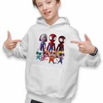 Fashion, accesorii si bijuterii - Copii - Imbracaminte copii - Pulovere si hanorace copii - Hanorac Copii Baieti Paienjenel Spin Fantoma Super Pisicute, alb, marime L Copii - Infinity.ro