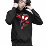 Fashion, accesorii si bijuterii - Copii - Imbracaminte copii - Pulovere si hanorace copii - Hanorac Copii Baieti Spin Miles Morales Marvel, negru, marime S Copii - Infinity.ro