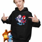 Fashion, accesorii si bijuterii - Copii - Imbracaminte copii - Pulovere si hanorace copii - Hanorac Copii Baieti Paienjenel Tralalero Tralala Fantoma Paianjen Brainrot, negru, marime S Copii - Infinity.ro