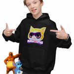Fashion, accesorii si bijuterii - Copii - Imbracaminte copii - Pulovere si hanorace copii - Hanorac Copii Baieti Sclipi Super Pisicute Sparks, negru, marime M Copii - Infinity.ro