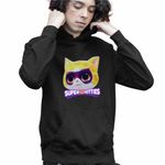 Fashion, accesorii si bijuterii - Copii - Imbracaminte copii - Pulovere si hanorace copii - Hanorac Copii Baieti Sclipi Super Pisicute Sparks, negru, marime M Copii - Infinity.ro