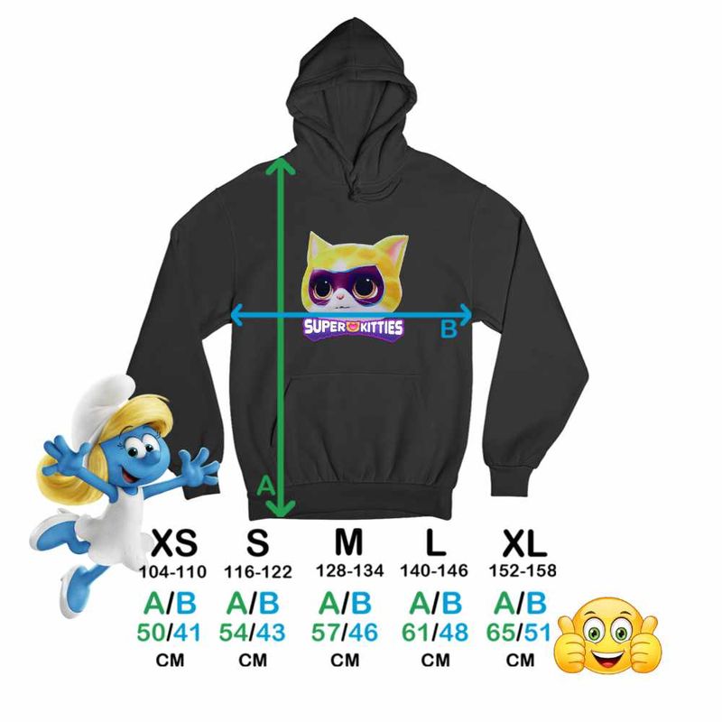 Fashion, accesorii si bijuterii - Copii - Imbracaminte copii - Pulovere si hanorace copii - Hanorac Copii Baieti Sclipi Super Pisicute Sparks, negru, marime M Copii - Infinity.ro