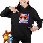 Fashion, accesorii si bijuterii - Copii - Imbracaminte copii - Pulovere si hanorace copii - Hanorac Copii Fete Ghem Super Pisicute Buddy, negru, marime M Copii - Infinity.ro