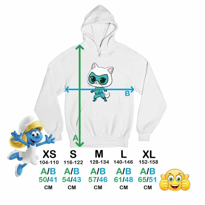 Fashion, accesorii si bijuterii - Copii - Imbracaminte copii - Pulovere si hanorace copii - Hanorac Copii Fete Super Pisicute Bitsy SuperKitties, alb, marime XL Copii - Infinity.ro