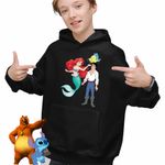 Fashion, accesorii si bijuterii - Copii - Imbracaminte copii - Pulovere si hanorace copii - Hanorac Copii Baieti Ariel Eric Flounder Mica Sirena, negru, marime XL Copii - Infinity.ro