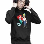 Fashion, accesorii si bijuterii - Copii - Imbracaminte copii - Pulovere si hanorace copii - Hanorac Copii Baieti Ariel Eric Flounder Mica Sirena, negru, marime XL Copii - Infinity.ro