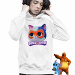 Fashion, accesorii si bijuterii - Copii - Imbracaminte copii - Pulovere si hanorace copii - Hanorac Copii Baieti Ghem Super Pisicute Buddy, alb, marime XL Copii - Infinity.ro