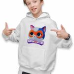 Fashion, accesorii si bijuterii - Copii - Imbracaminte copii - Pulovere si hanorace copii - Hanorac Copii Baieti Ghem Super Pisicute Buddy, alb, marime XL Copii - Infinity.ro
