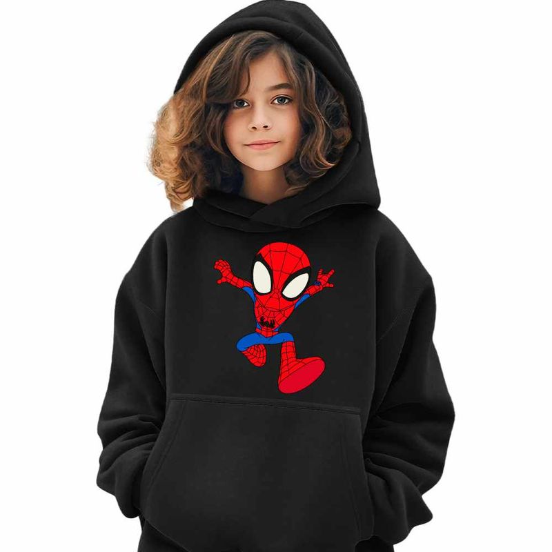 Fashion, accesorii si bijuterii - Copii - Imbracaminte copii - Pulovere si hanorace copii - Hanorac Copii Fete Paienjenel Spidey Peter Parker, negru, marime L Copii - Infinity.ro