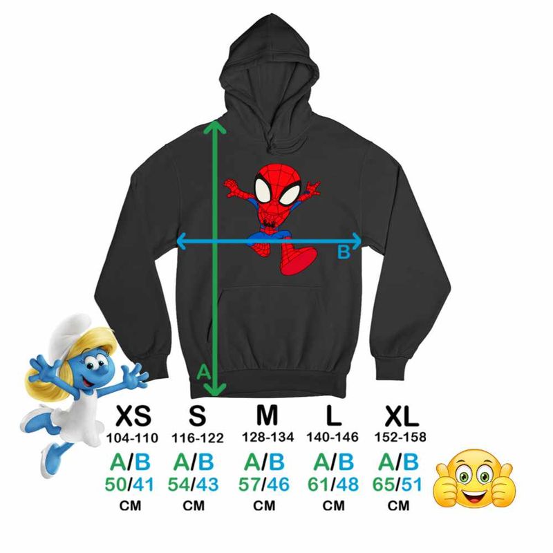 Fashion, accesorii si bijuterii - Copii - Imbracaminte copii - Pulovere si hanorace copii - Hanorac Copii Fete Paienjenel Spidey Peter Parker, negru, marime L Copii - Infinity.ro