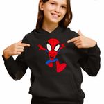 Fashion, accesorii si bijuterii - Copii - Imbracaminte copii - Pulovere si hanorace copii - Hanorac Copii Fete Paienjenel Spidey Peter Parker, negru, marime L Copii - Infinity.ro