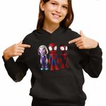 Fashion, accesorii si bijuterii - Copii - Imbracaminte copii - Pulovere si hanorace copii - Hanorac Copii Fete Fantoma Paianjen Paienjenel Spin, negru, marime XS Copii - Infinity.ro