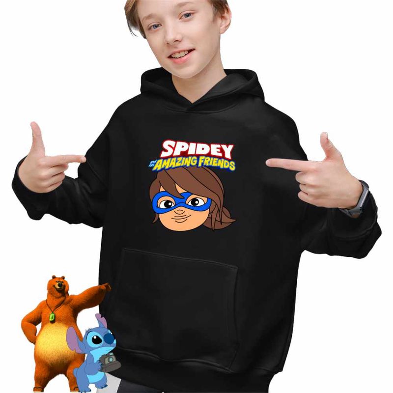 Fashion, accesorii si bijuterii - Copii - Imbracaminte copii - Pulovere si hanorace copii - Hanorac Copii Baieti Ms Marvel Spidey mis, negru, marime XL Copii - Infinity.ro