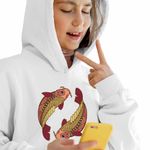 Fashion, accesorii si bijuterii - Copii - Imbracaminte copii - Pulovere si hanorace copii - Hanorac Copii Fete Pesti Zodiac Horoscop Pisces Mandala Astrologie, alb, marime XL Copii - Infinity.ro