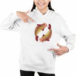Fashion, accesorii si bijuterii - Copii - Imbracaminte copii - Pulovere si hanorace copii - Hanorac Copii Fete Pesti Zodiac Horoscop Pisces Mandala Astrologie, alb, marime XL Copii - Infinity.ro