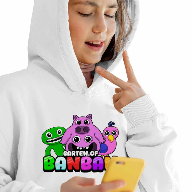 Fashion, accesorii si bijuterii - Copii - Imbracaminte copii - Pulovere si hanorace copii - Hanorac Copii Fete Garden Banban Jumbo Pigster Opila, alb, marime M Copii - Infinity.ro