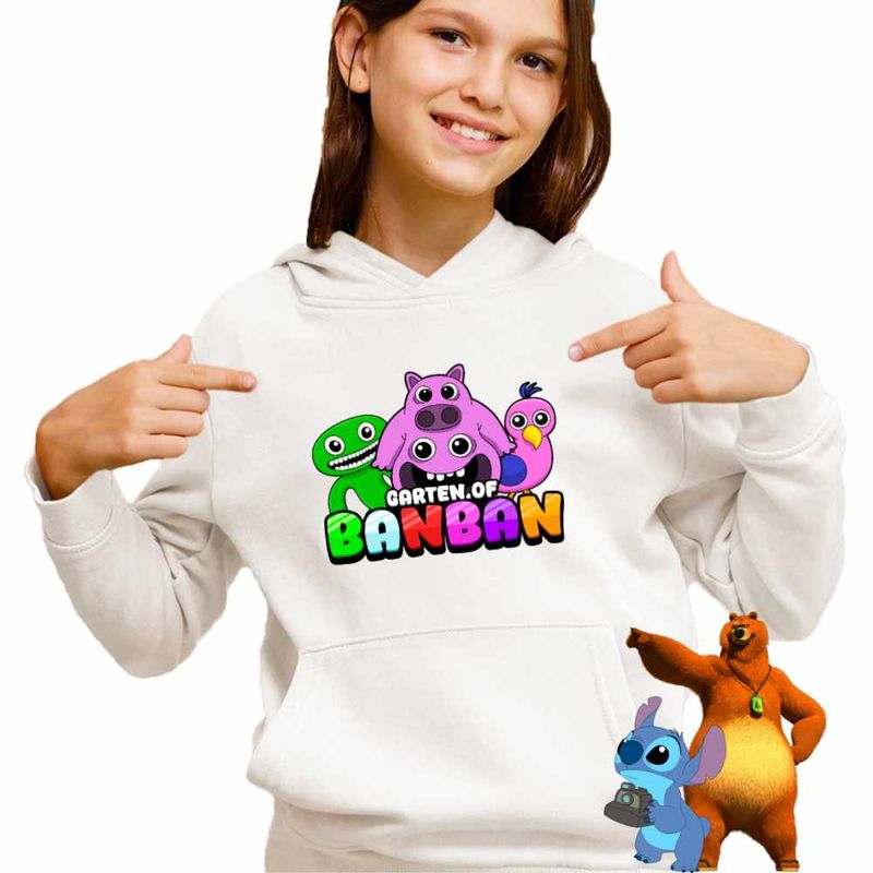 Fashion, accesorii si bijuterii - Copii - Imbracaminte copii - Pulovere si hanorace copii - Hanorac Copii Fete Garden Banban Jumbo Pigster Opila, alb, marime M Copii - Infinity.ro