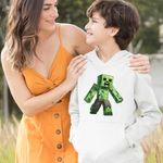 Fashion, accesorii si bijuterii - Copii - Imbracaminte copii - Pulovere si hanorace copii - Hanorac Copii Baieti Creeper Vagabond Minecraft, alb, marime XS Copii - Infinity.ro