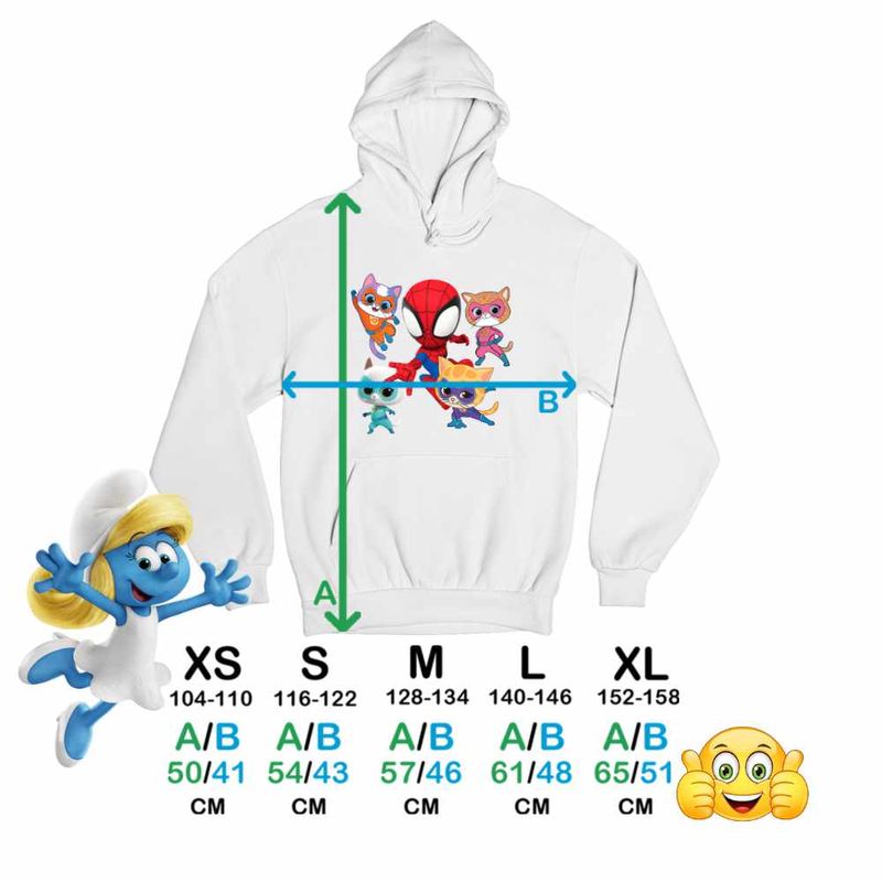 Fashion, accesorii si bijuterii - Copii - Imbracaminte copii - Pulovere si hanorace copii - Hanorac Copii Baieti Super Pisicute Paienjenel, alb, marime XS Copii - Infinity.ro