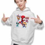 Fashion, accesorii si bijuterii - Copii - Imbracaminte copii - Pulovere si hanorace copii - Hanorac Copii Baieti Super Pisicute Paienjenel, alb, marime XS Copii - Infinity.ro