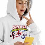 Fashion, accesorii si bijuterii - Copii - Imbracaminte copii - Pulovere si hanorace copii - Hanorac Copii Fete Spin Paienjenel Fantoma Paianjen Spidey, alb, marime L Copii - Infinity.ro