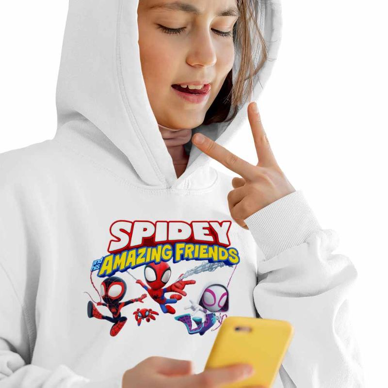 Fashion, accesorii si bijuterii - Copii - Imbracaminte copii - Pulovere si hanorace copii - Hanorac Copii Fete Spin Paienjenel Fantoma Paianjen Spidey, alb, marime L Copii - Infinity.ro