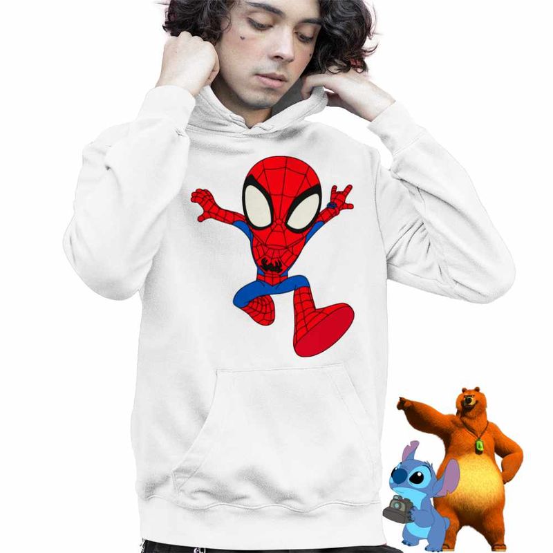 Fashion, accesorii si bijuterii - Copii - Imbracaminte copii - Pulovere si hanorace copii - Hanorac Copii Baieti Paienjenel Spidey Peter Parker, alb, marime L Copii - Infinity.ro