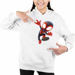 Fashion, accesorii si bijuterii - Copii - Imbracaminte copii - Pulovere si hanorace copii - Hanorac Copii Fete Spin Miles Morales Marvel, alb, marime S Copii - Infinity.ro