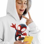 Fashion, accesorii si bijuterii - Copii - Imbracaminte copii - Pulovere si hanorace copii - Hanorac Copii Fete Spin Miles Morales Marvel, alb, marime S Copii - Infinity.ro