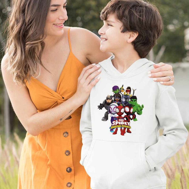 Fashion, accesorii si bijuterii - Copii - Imbracaminte copii - Pulovere si hanorace copii - Hanorac Copii Baieti Paienjenelul Marvel si prietenii lui uimitori, alb, marime XS Copii - Infinity.ro
