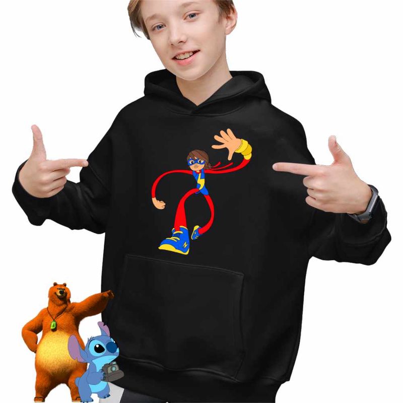 Fashion, accesorii si bijuterii - Copii - Imbracaminte copii - Pulovere si hanorace copii - Hanorac Copii Baieti Ms Marvel Paienjenel Spidey, negru, marime XL Copii - Infinity.ro