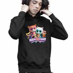 Fashion, accesorii si bijuterii - Copii - Imbracaminte copii - Pulovere si hanorace copii - Hanorac Copii Baieti Super Pisicute Happy Birthday, negru, marime XS Copii - Infinity.ro