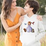 Fashion, accesorii si bijuterii - Copii - Imbracaminte copii - Pulovere si hanorace copii - Hanorac Copii Baieti Sofia Intai Veverita Iepuras Pasari, Sofia First, alb, marime XL Copii - Infinity.ro