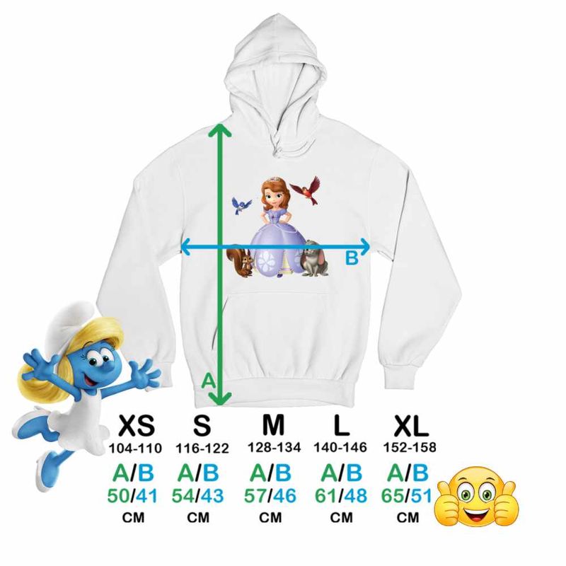 Fashion, accesorii si bijuterii - Copii - Imbracaminte copii - Pulovere si hanorace copii - Hanorac Copii Baieti Sofia Intai Veverita Iepuras Pasari, Sofia First, alb, marime XL Copii - Infinity.ro