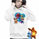Fashion, accesorii si bijuterii - Copii - Imbracaminte copii - Pulovere si hanorace copii - Hanorac Copii Baieti Super Pisicute Ghem Sclipi Ariel Mica Sirena, alb, marime S Copii - Infinity.ro