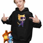 Fashion, accesorii si bijuterii - Copii - Imbracaminte copii - Pulovere si hanorace copii - Hanorac Copii Baieti Super Pisicute Sclipi Sparks SuperKitties, negru, marime L Copii - Infinity.ro