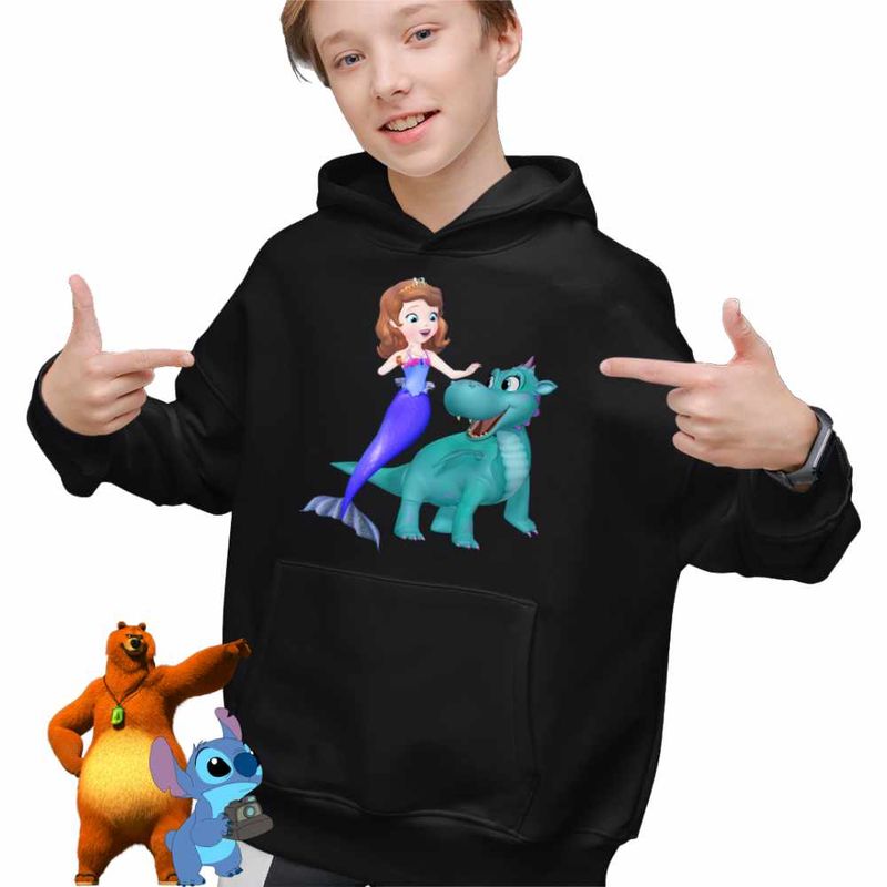 Fashion, accesorii si bijuterii - Copii - Imbracaminte copii - Pulovere si hanorace copii - Hanorac Copii Baieti Sofia Intai Dragon, Sofia the First, negru, marime S Copii - Infinity.ro