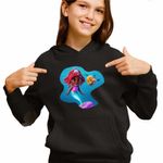 Fashion, accesorii si bijuterii - Copii - Imbracaminte copii - Pulovere si hanorace copii - Hanorac Copii Fete Ariel Flounder Disney Mica Sirena, negru, marime XL Copii - Infinity.ro