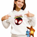 Fashion, accesorii si bijuterii - Copii - Imbracaminte copii - Pulovere si hanorace copii - Hanorac Copii Fete Spin Paienjenelul Marvel, alb, marime S Copii - Infinity.ro