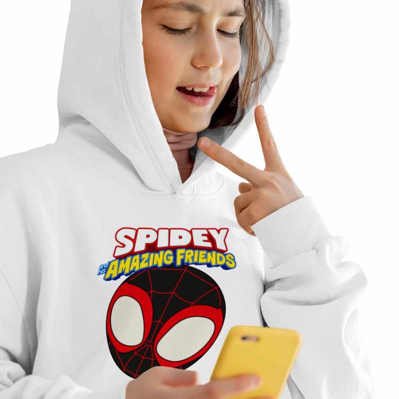 Fashion, accesorii si bijuterii - Copii - Imbracaminte copii - Pulovere si hanorace copii - Hanorac Copii Fete Spin Paienjenelul Marvel, alb, marime S Copii - Infinity.ro