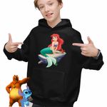 Fashion, accesorii si bijuterii - Copii - Imbracaminte copii - Pulovere si hanorace copii - Hanorac Copii Baieti Ariel Stanca Sebastian Little Mermaid, negru, marime XL Copii - Infinity.ro