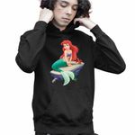 Fashion, accesorii si bijuterii - Copii - Imbracaminte copii - Pulovere si hanorace copii - Hanorac Copii Baieti Ariel Stanca Sebastian Little Mermaid, negru, marime XL Copii - Infinity.ro